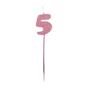 Vela Pinche Gibreada Nº5 Color Rosa Gold