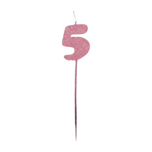 Vela Pinche Gibreada Nº5 Color Rosa Gold