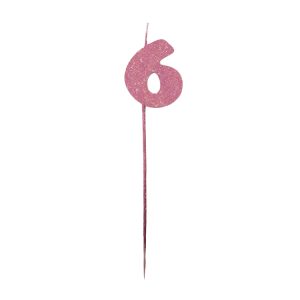 Vela Pinche Gibreada Nº6 Color Rosa Gold
