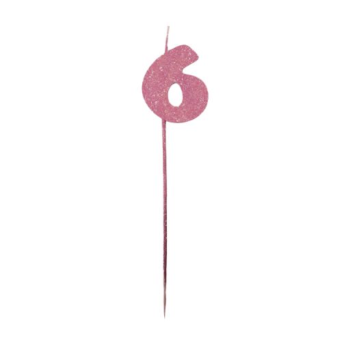 Vela Pinche Gibreada Nº6 Color Rosa Gold