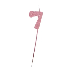 Vela Pinche Gibreada Nº7 Color Rosa Gold