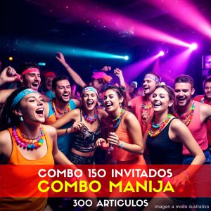 Combo Cotillón para 150 Invitados - 300 Artículos Luminosos Combo Manija (Cantidades Variables)