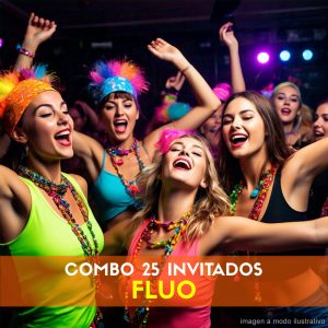 Combo Cotillón para 25 Invitados - FLUO (Cantidades Variables)