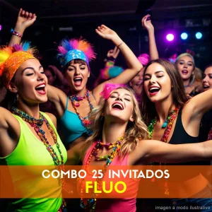 Combo Cotillón para 25 Invitados - FLUO (Cantidades Variables)