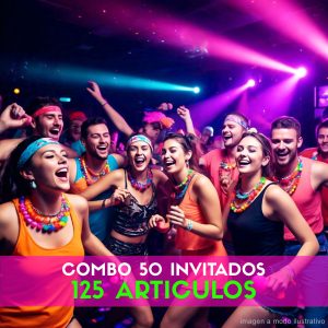 Combo Cotillón para 50 Invitados - 125 Artículos (Cantidades Variables)