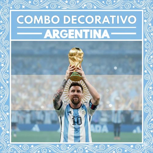 Combo Decorativo Temático Para Cumpleaños Infantil - SELECCION ARGENTINA - 15 Invitados
