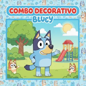Combo Decorativo Temático Para Cumpleaños Infantil – BLUEY – 15 Invitados