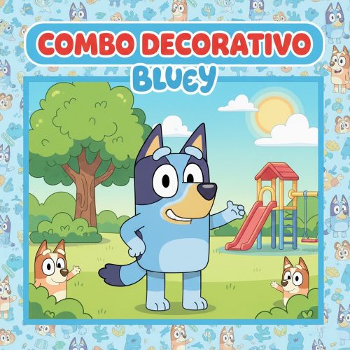 Combo Decorativo Temático Para Cumpleaños Infantil - BLUEY - 15 Invitados