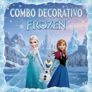 Combo Decorativo Temático Para Cumpleaños Infantil – FROZEN – 15 Invitadas