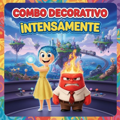 Combo Decorativo Temático Para Cumpleaños Infantil - INTENSAMENTE - 15 Invitados
