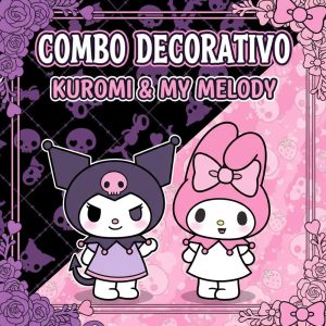 Combo Decorativo Temático Para Cumpleaños Infantil - KUROMI - 15 Invitados