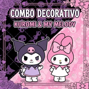 Combo Decorativo Temático Para Cumpleaños Infantil - KUROMI - 15 Invitados