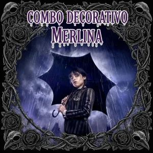 Combo Decorativo Temático Para Cumpleaños Infantil – Merlina – 15 Invitados