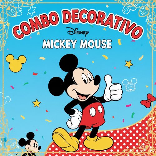 Combo Decorativo Temático Para Cumpleaños Infantil - MICKEY MOUSE - 15 Invitados
