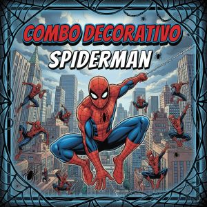 Combo Decorativo Temático Para Cumpleaños Infantil - SPIDERMAN - 15 Invitados