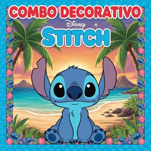 Combo Decorativo Temático Para Cumpleaños Infantil - STITCH - 15 Invitados