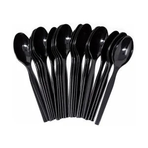 Cubiertos Descartables CUCHARITA SUNDAE Negra X50 Unidades