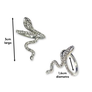 Anillo Serpiente con Strass x1u