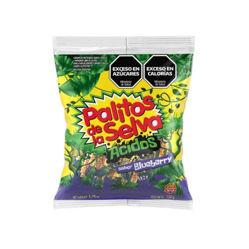 Caramelo PALITO DE LA SELVA BLUEBERRY ACIDO 150 Grs