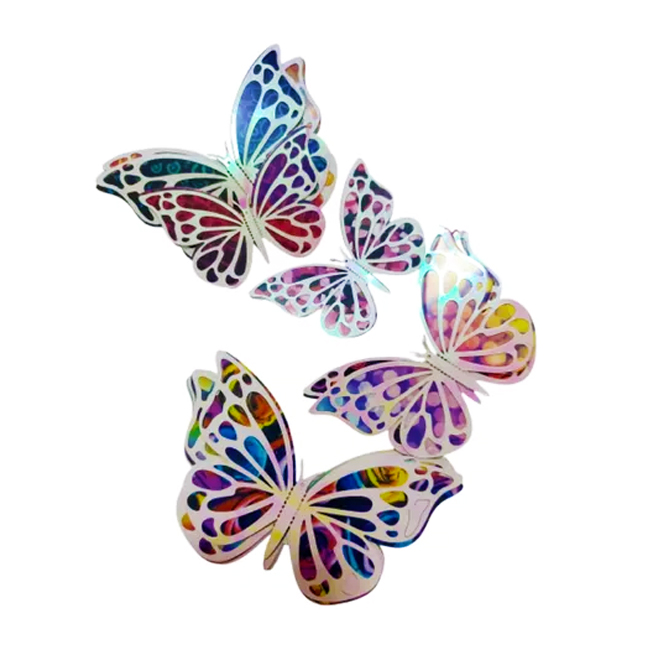 Adorno Mariposa Doble Estampado Iridiscente x12