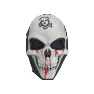 Mascara Rigida Calavera Blanca con Sangre y Túnica
