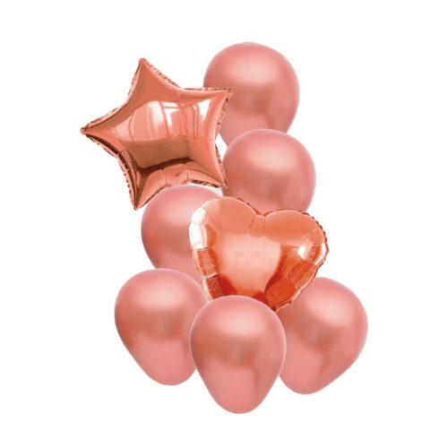 Set Globos Color Rosa Gold 8 Pcs