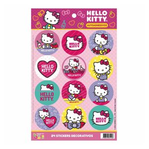 Stickers Autoadhesivos HELLO KITTY x24 Unidades Licencia Oficial