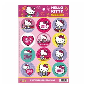 Stickers Autoadhesivos HELLO KITTY x24 Unidades Licencia Oficial