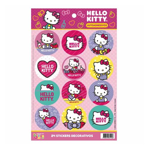 Stickers Autoadhesivos HELLO KITTY x24 Unidades Licencia Oficial