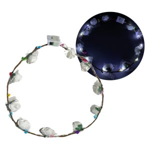 Vincha Luminosa Flores Mini Goma Eva Blanco (LED)