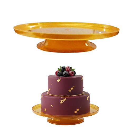 Bandeja Posa Torta con Pie Color Dorado
