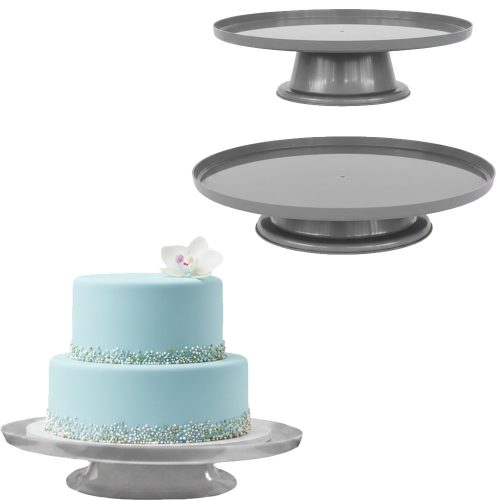 Bandeja Posa Torta con Pie Color Plateado