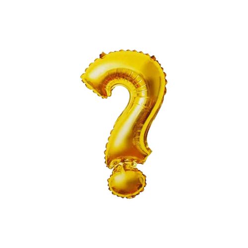Globo Metalizado Chico Dorado Signo de Interrogación 40cm
