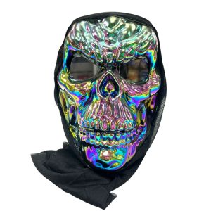 Mascara Rigida Calavera Tornasolada con Tela