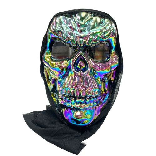 Mascara Rigida Calavera Tornasolada con Tela