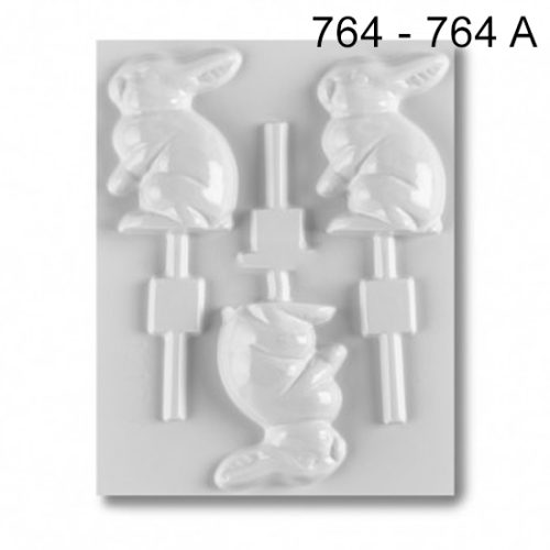 Molde Placa Para Chupetin Tres Conejos Cuerpo