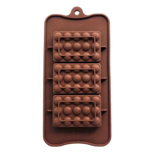 Molde Silicona Tres Tabletas con Circulos