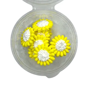 Pastillaje Azucar Flor Margaritas Amarilla Centro Blanco x8 Unidades