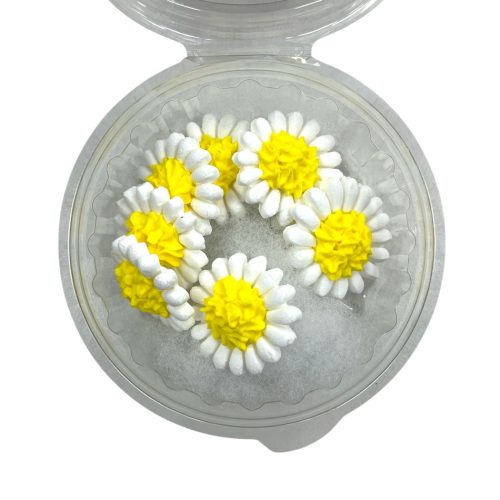 Pastillaje Azucar Flor Margaritas Blanca Centro Amarillo x8 Unidades
