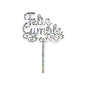Pinche Fibrofacil Feliz Cumpleaños Plateado