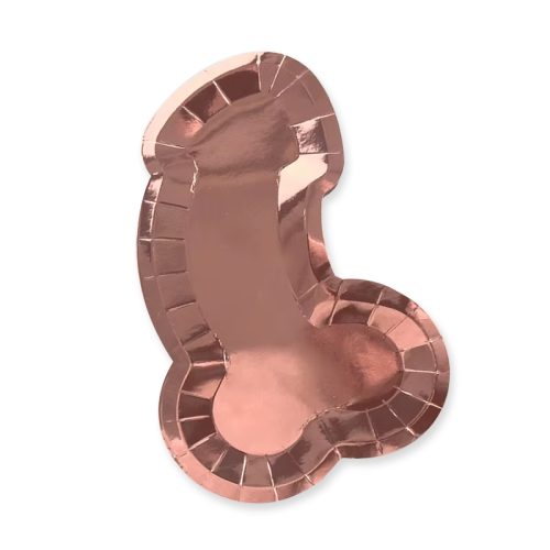 Plato Polipapel Pene Rosa Gold x6 Unidades