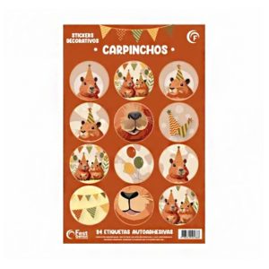 Stickers Autoadhesivos Capibara x24 Unidades