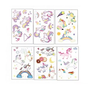 Tatuajes Temporal Infantiles Unicornio x10 Planchas