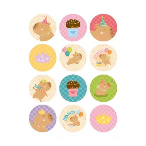 Stickers Autoadhesivos Capibara x12 Unidades