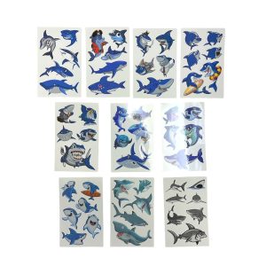 Tatuajes Temporal Infantiles Tiburones x10 Planchas