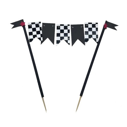 Banderin Para Torta a Cuadros Carreras Meta
