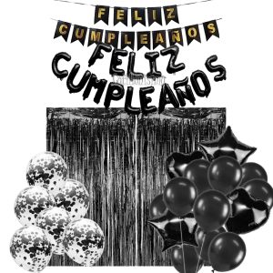 Combo Decorativo Para Cumpleaños - Color NEGRO