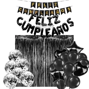 Combo Decorativo Para Cumpleaños - Color NEGRO