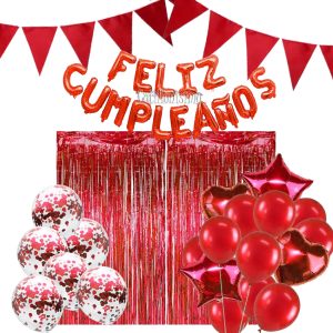 Combo Decorativo Para Cumpleaños - Color ROJO