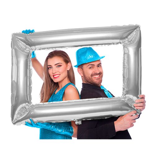 Globo Inflable Marco de CUADRO SELFIE PLATEADO Aire o Helio